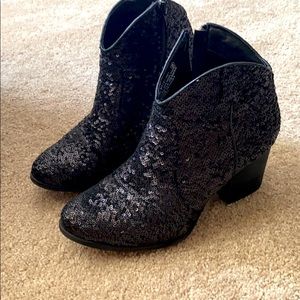 Black Sequin Booties